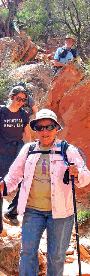 A group of Broads hiking at Bears Ears