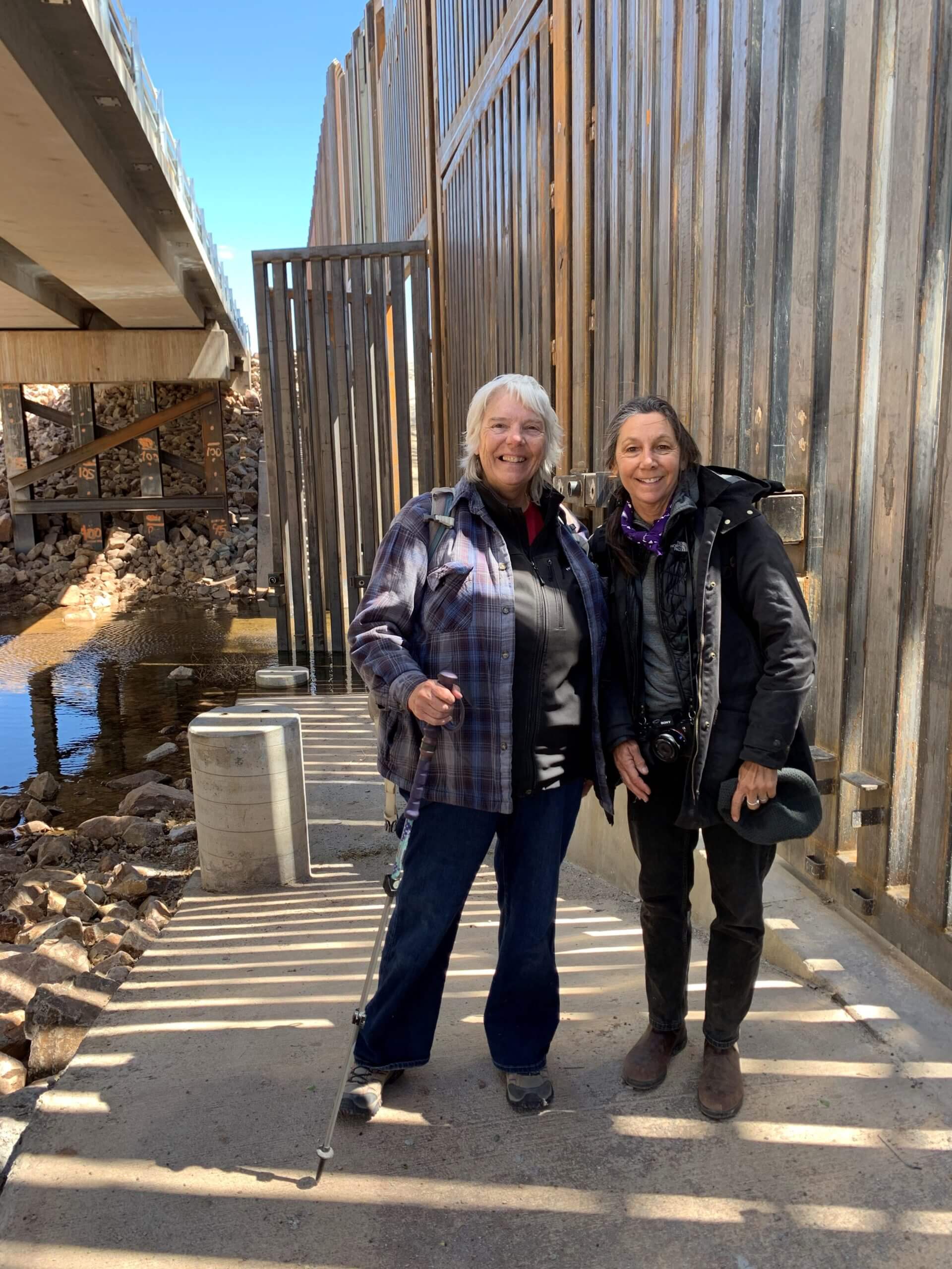 Roz and Emily at the Border Wall